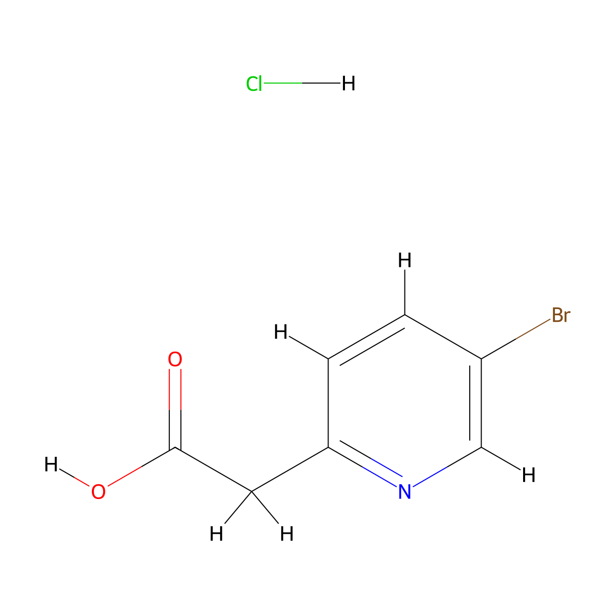 2-(5-Bromopyridin-2-yl)acetic acid hydrochloride molecular structure, CAS 192642-96-9
