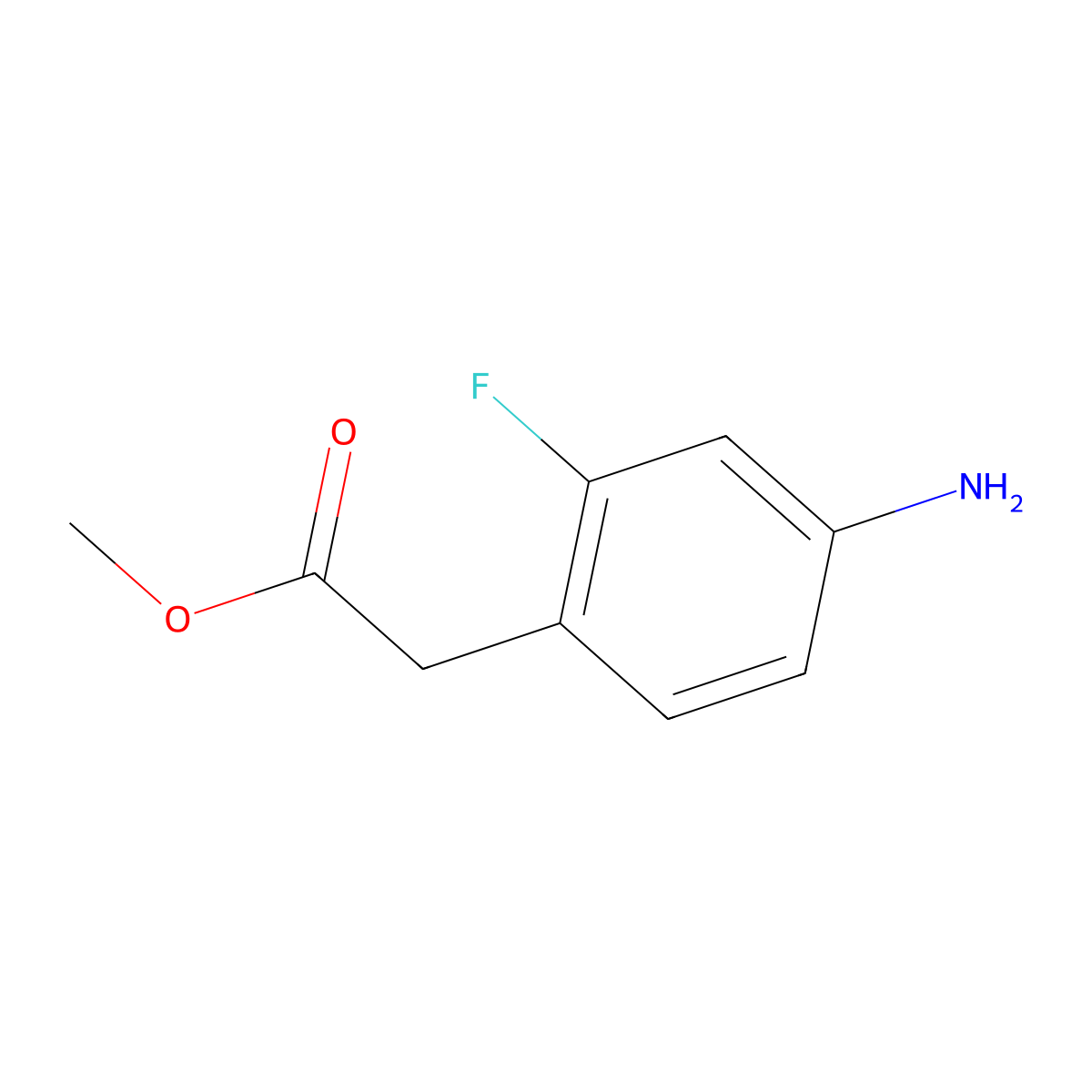 Methyl 2-(4-amino-2-fluorophenyl)acetate molecular structure, CAS 192650-54-7