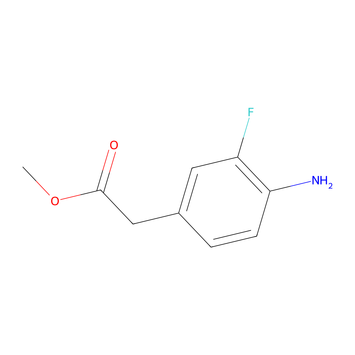 Methyl 2-(4-amino-3-fluorophenyl)acetate molecular structure, CAS 192650-55-8