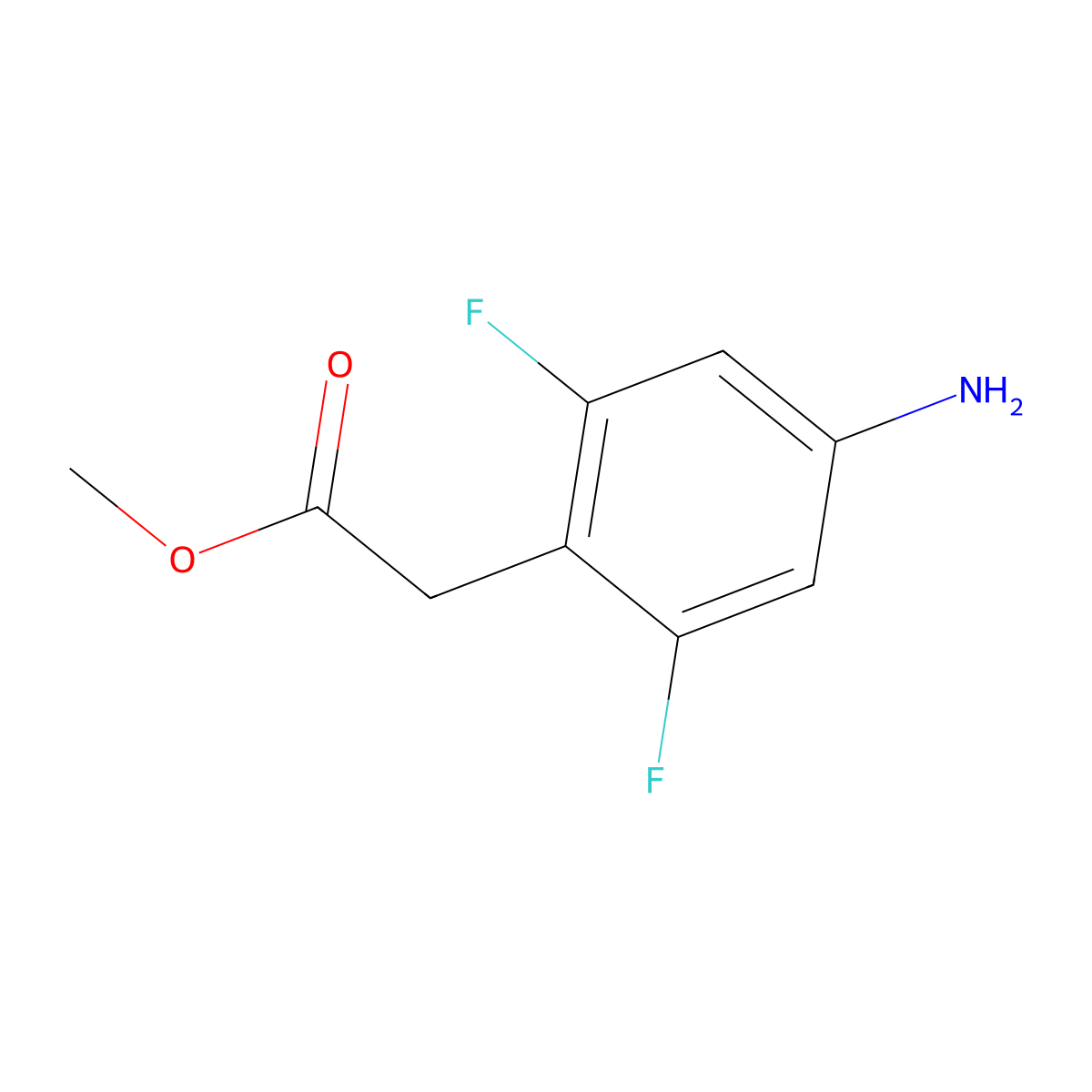 Methyl 2-(4-amino-2,6-difluorophenyl)acetate molecular structure, CAS 192650-88-7