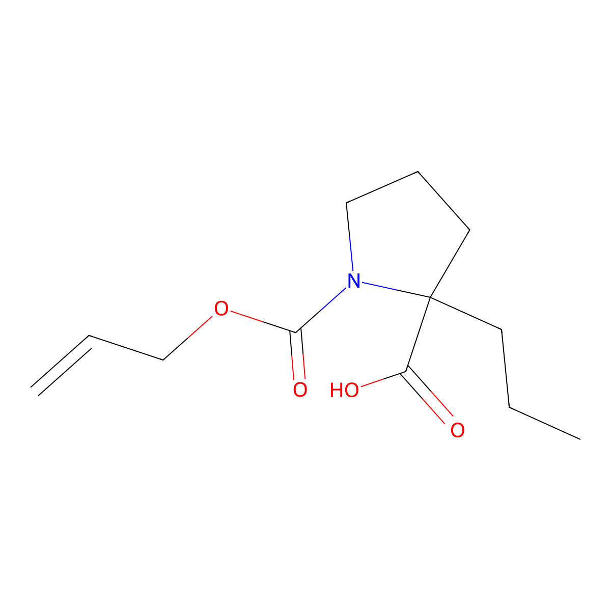 1-[(Prop-2-en-1-yloxy)carbonyl]-2-propylpyrrolidine-2-carboxylic acid molecular structure, CAS 1926551-72-5