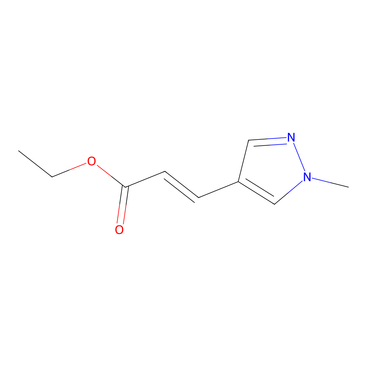 (E)-Ethyl 3-(1-methyl-1H-pyrazol-4-yl)acrylate molecular structure, CAS 192661-36-2