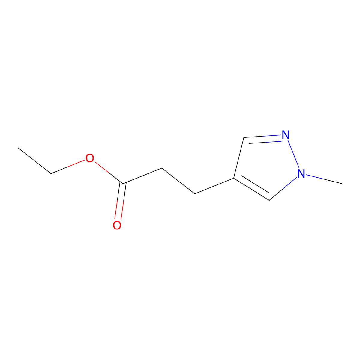 Ethyl 3-(1-methyl-1h-pyrazol-4-yl)propanoate molecular structure, CAS 192661-37-3