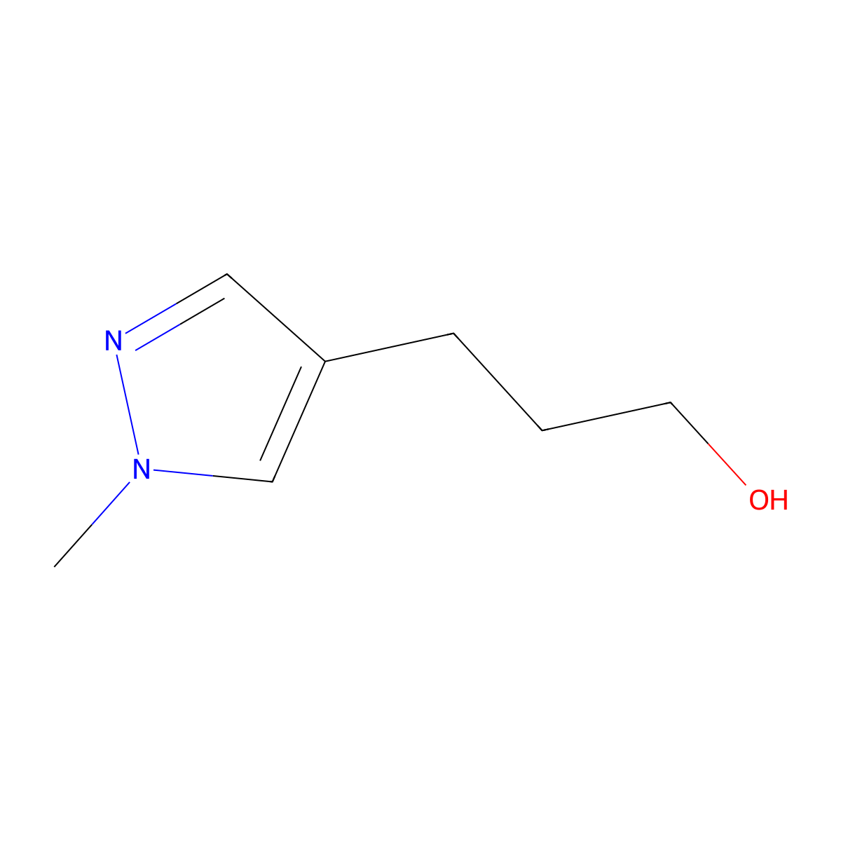 3-(1-Methyl-1H-pyrazol-4-yl)propan-1-ol molecular structure, CAS 192661-38-4