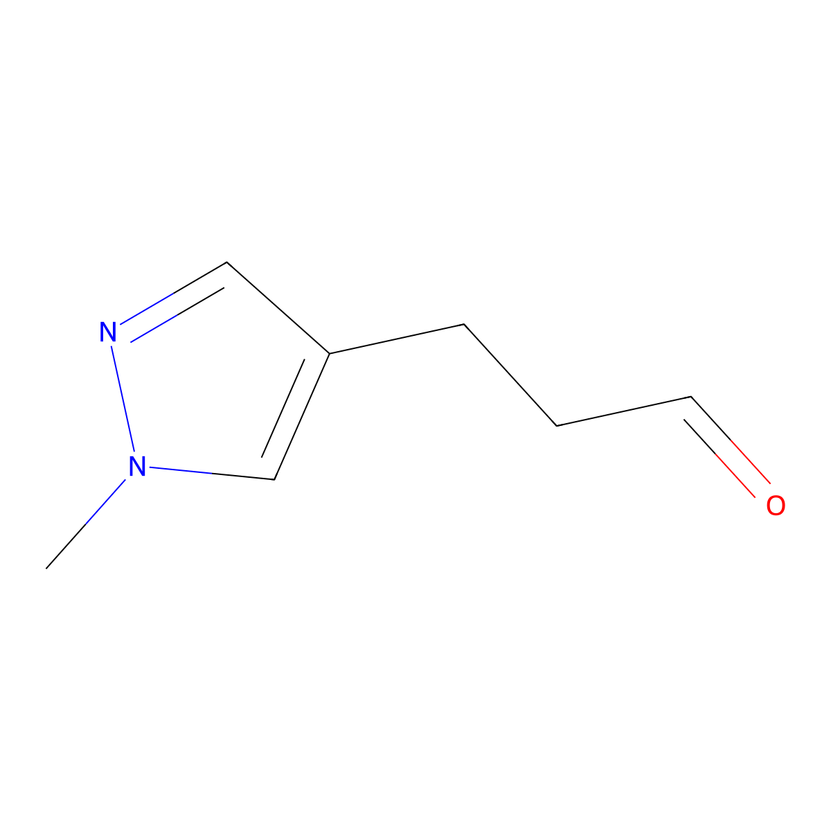 1-Methyl-1H-pyrazole-4-propanal molecular structure, CAS 192661-39-5