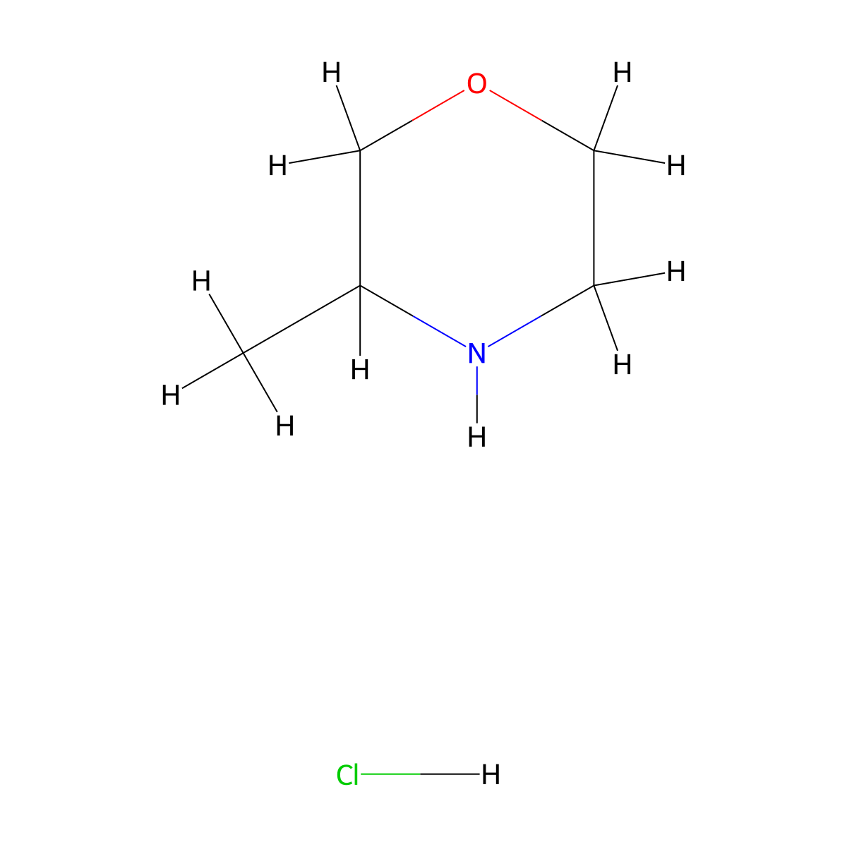 3-Methylmorpholine hydrochloride molecular structure, CAS 192661-47-5
