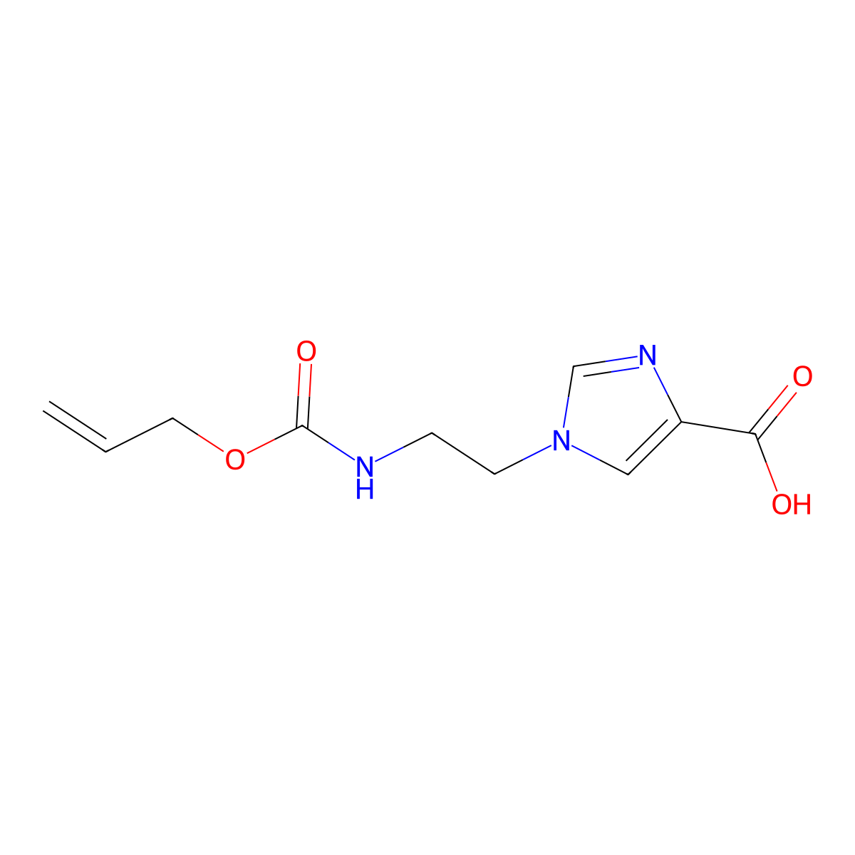 1-(2-{[(prop-2-en-1-yloxy)carbonyl]amino}ethyl)-1H-imidazole-4-carboxylic acid molecular structure, CAS 1926919-40-5