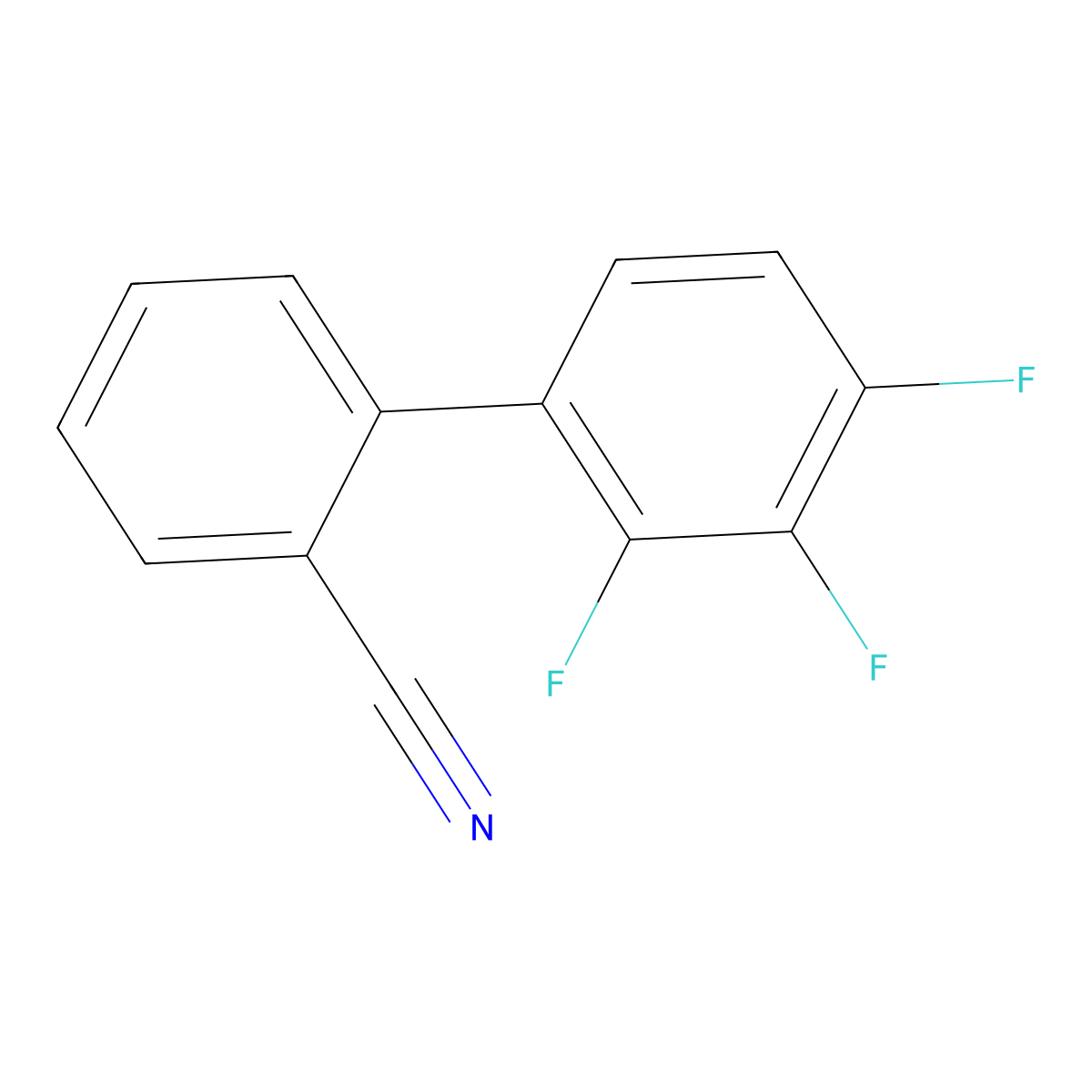 [1,1'-Biphenyl]-2-carbonitrile, 2',3',4'-trifluoro- molecular structure, CAS 192699-43-7