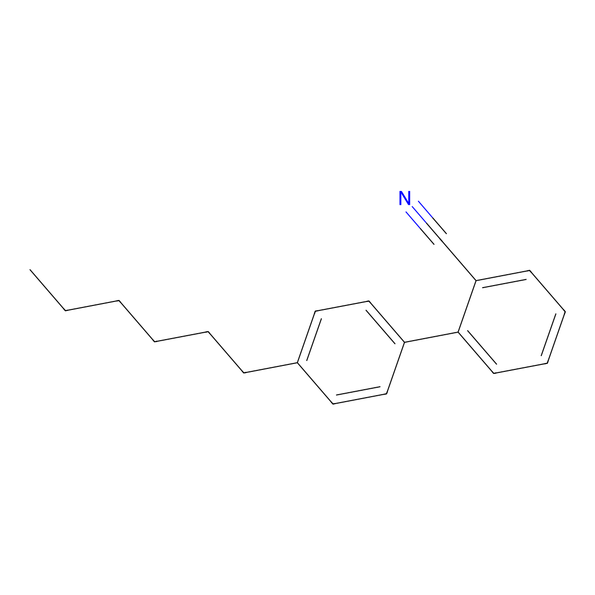 4'-Hexyl[1,1'-biphenyl]-2-carbonitrile molecular structure, CAS 192699-53-9