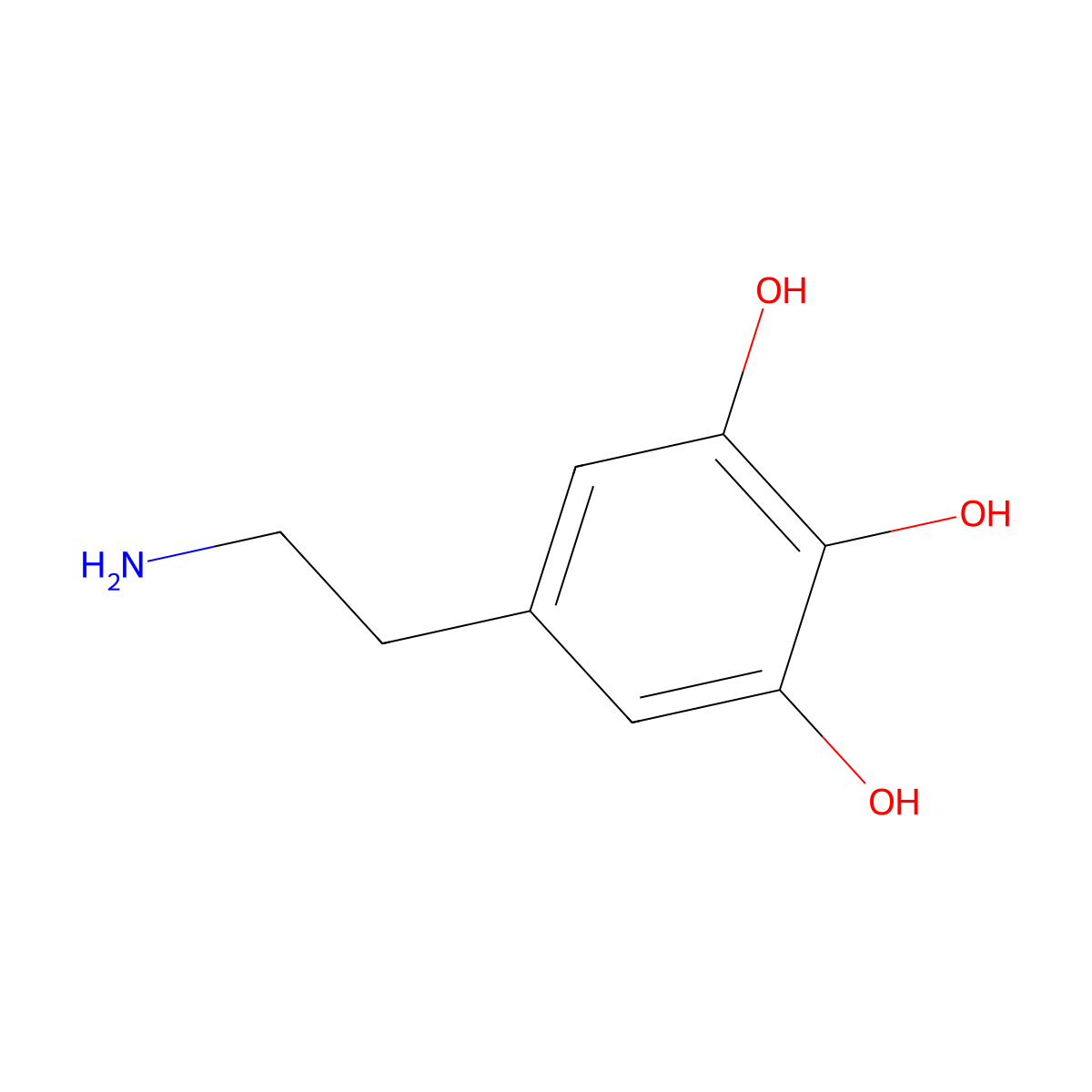 5-Hydroxydopamine molecular structure, CAS 1927-04-4