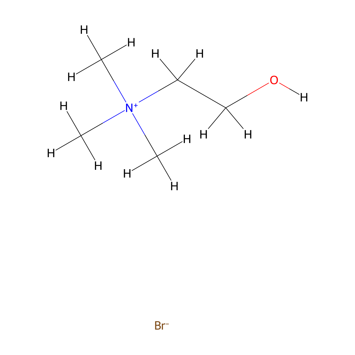 Choline Bromide molecular structure, CAS 1927-06-6