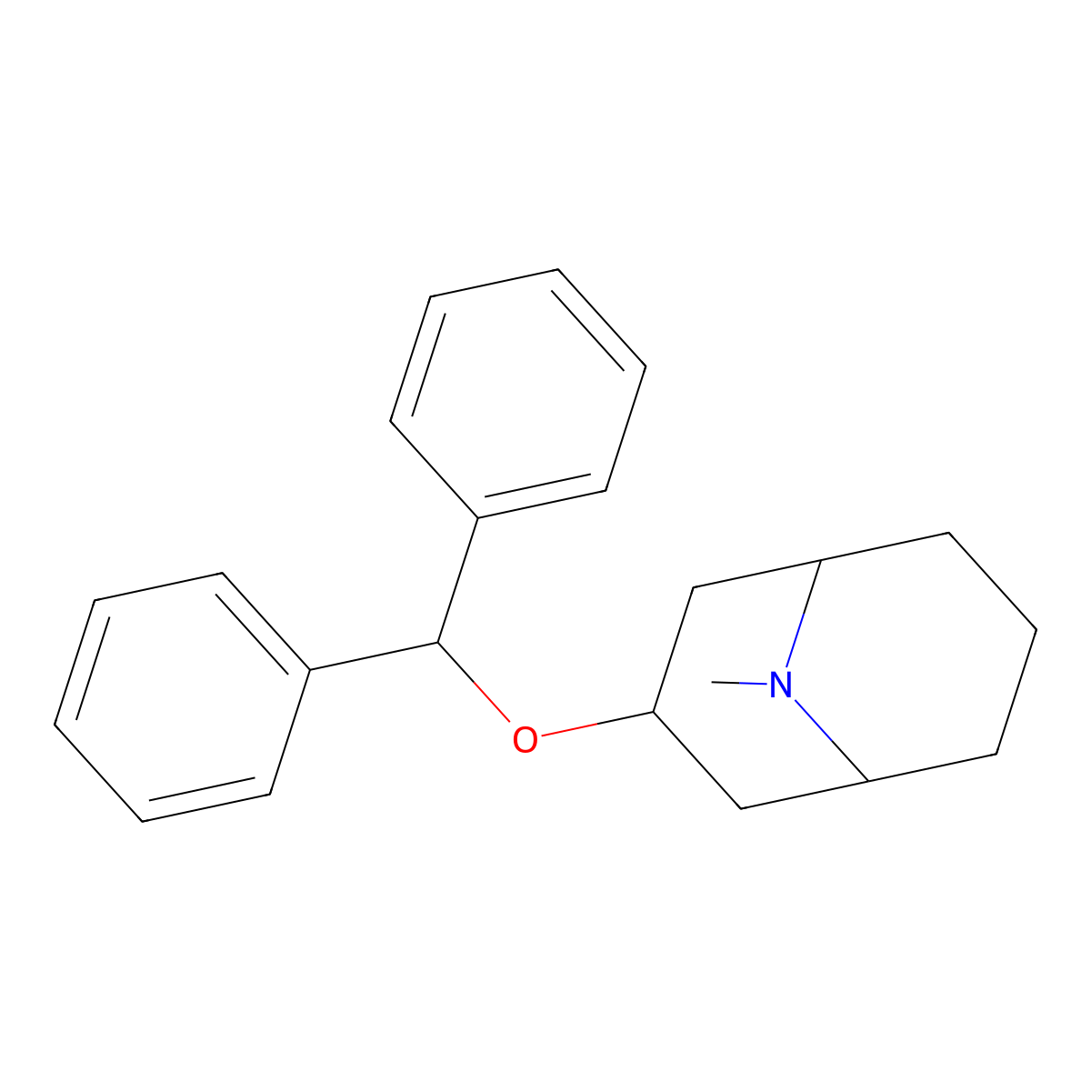 3-(Diphenylmethoxy)-9-methyl-9-azabicyclo(3.3.1)nonane molecular structure, CAS 1927-08-8