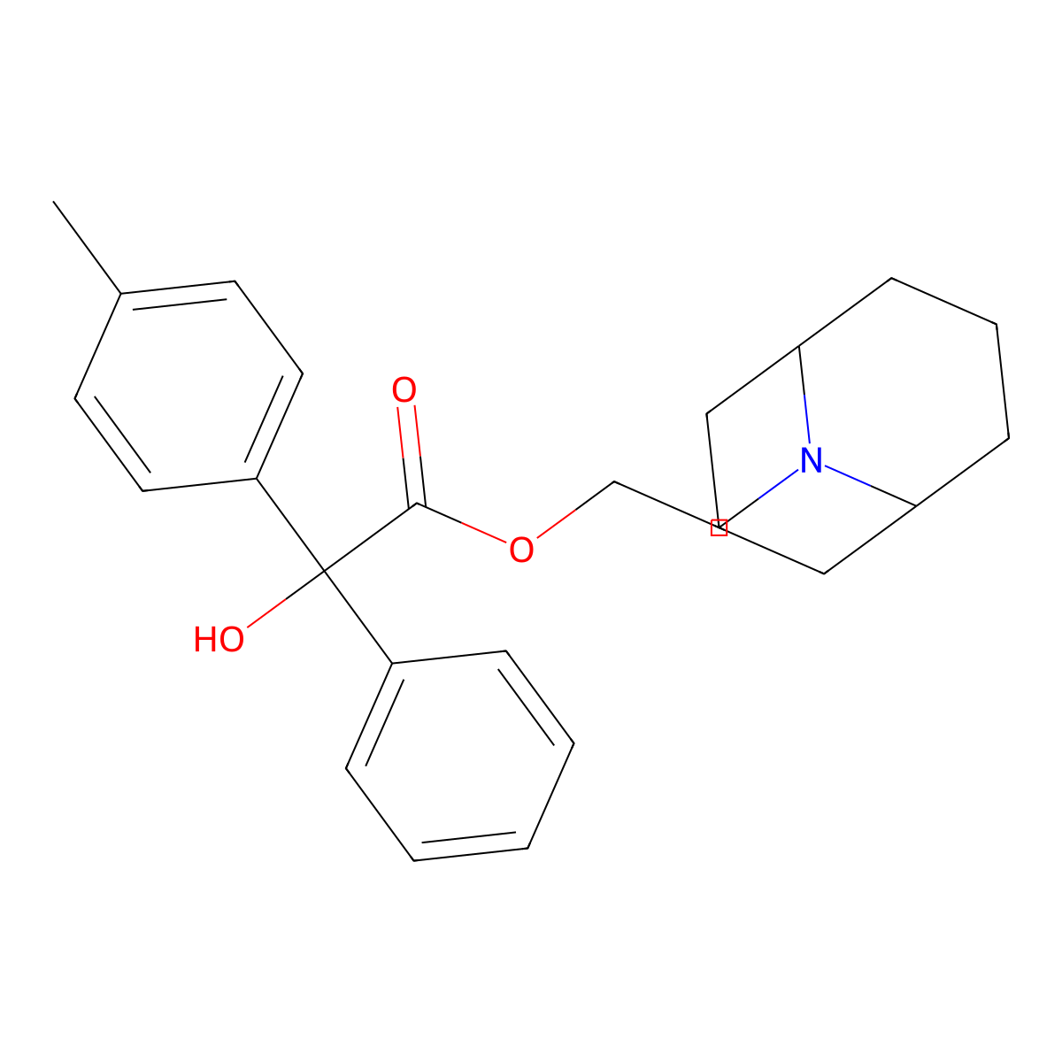 9-Azabicyclo(3.3.1)nonane, 9-(2-hydroxyethyl)-, p-methylbenzilate molecular structure, CAS 1927-09-9