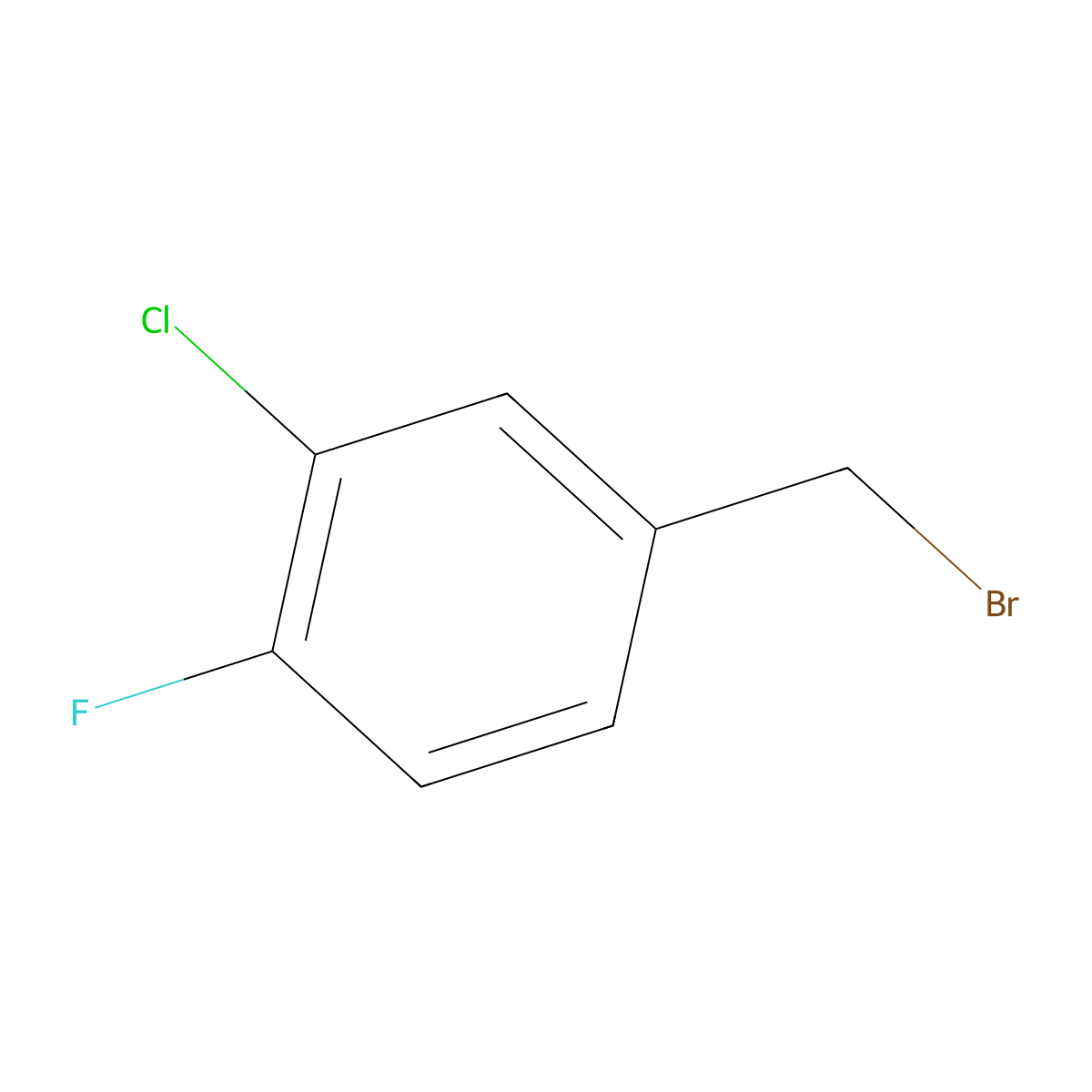4-(Bromomethyl)-2-chloro-1-fluorobenzene molecular structure, CAS 192702-01-5