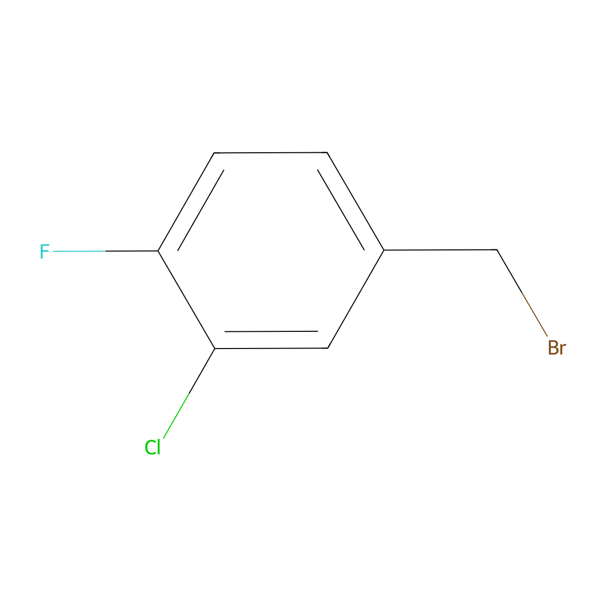 4-(Bromomethyl)-2-chloro-1-fluorobenzene molecular structure, CAS 192702-01-5