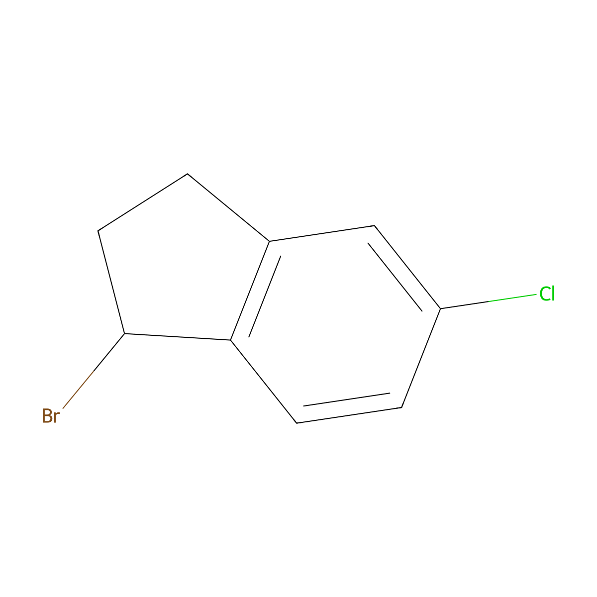 1H-Indene, 1-bromo-5-chloro-2,3-dihydro- molecular structure, CAS 192702-71-9