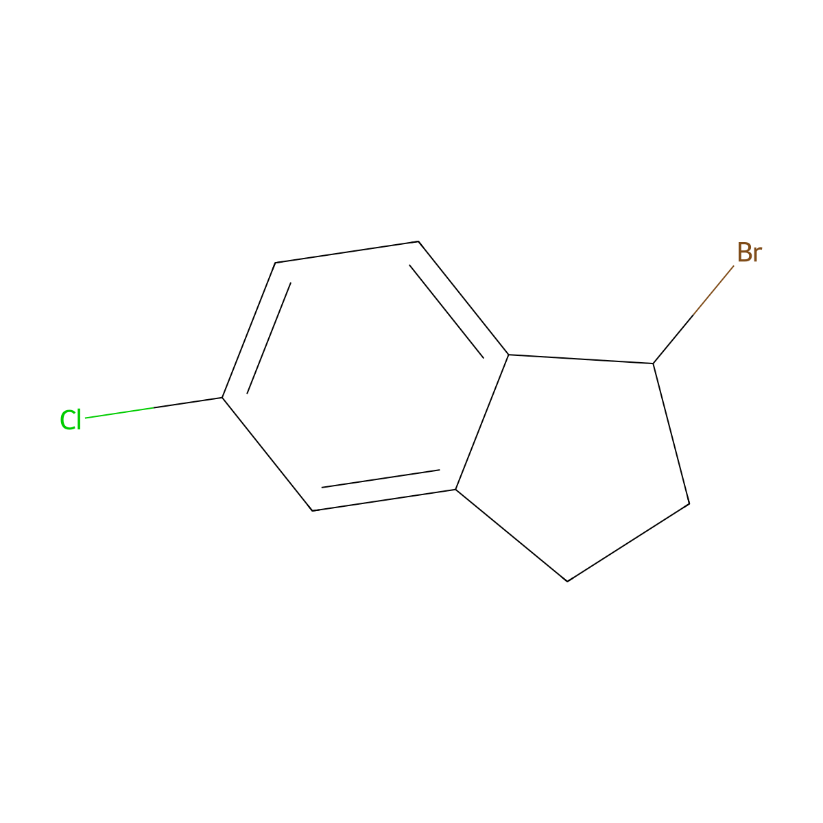 1H-Indene, 1-bromo-5-chloro-2,3-dihydro- molecular structure, CAS 192702-71-9