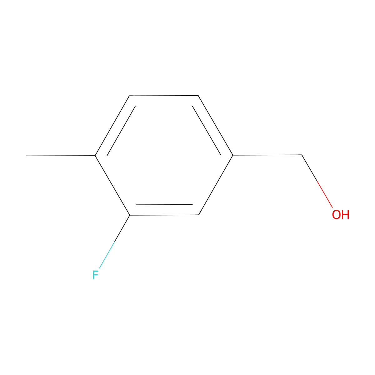 (3-Fluoro-4-methylphenyl)methanol molecular structure, CAS 192702-79-7