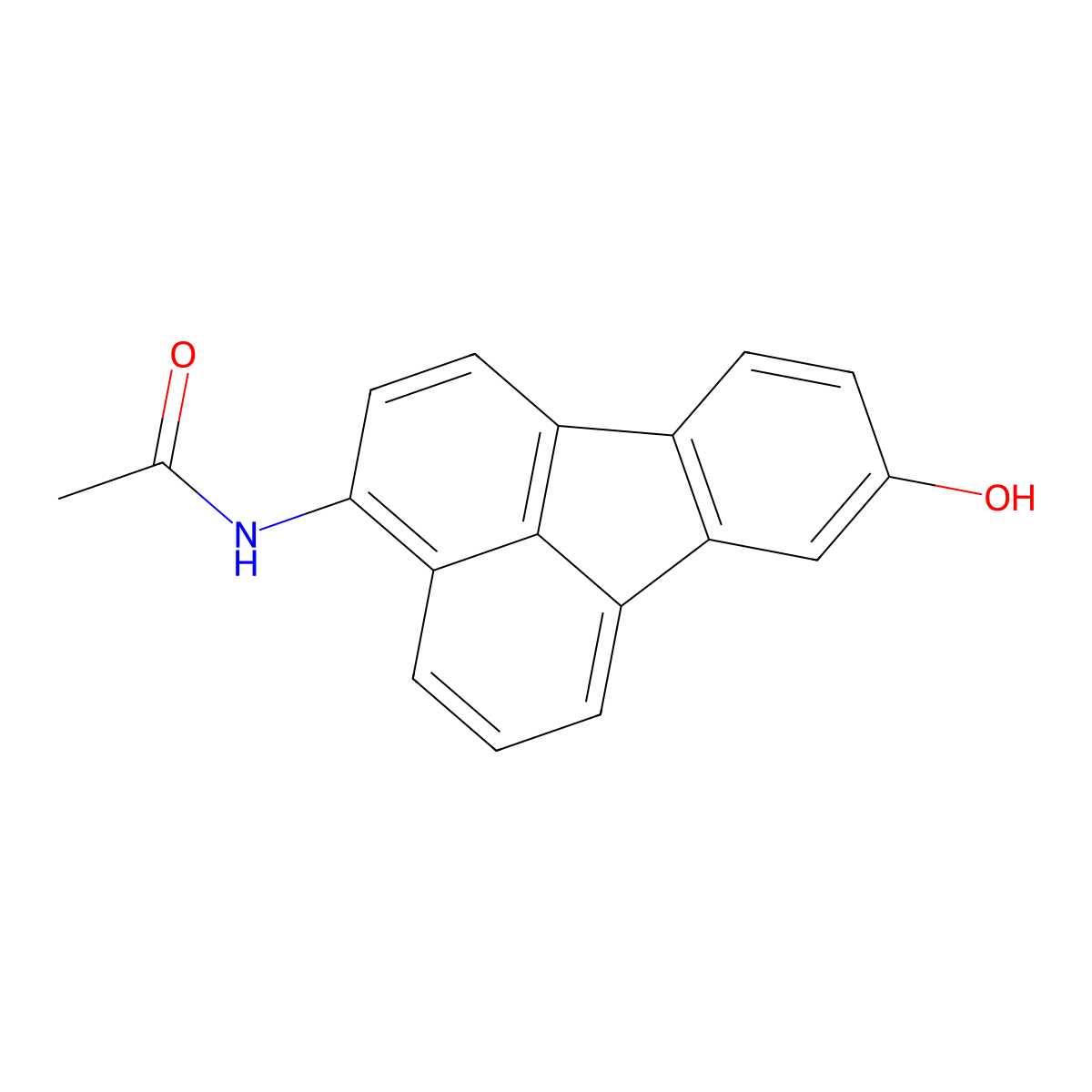 3-Acetamidofluoranthen-8-ol molecular structure, CAS 192705-53-6