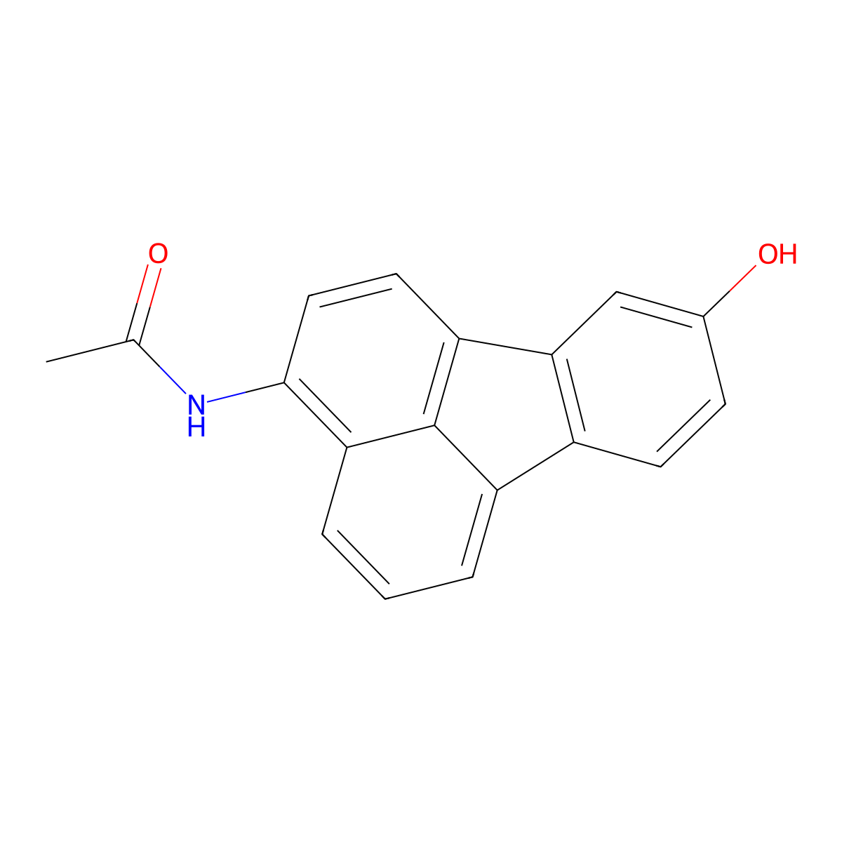 3-Acetamidofluoranthen-9-ol molecular structure, CAS 192705-54-7