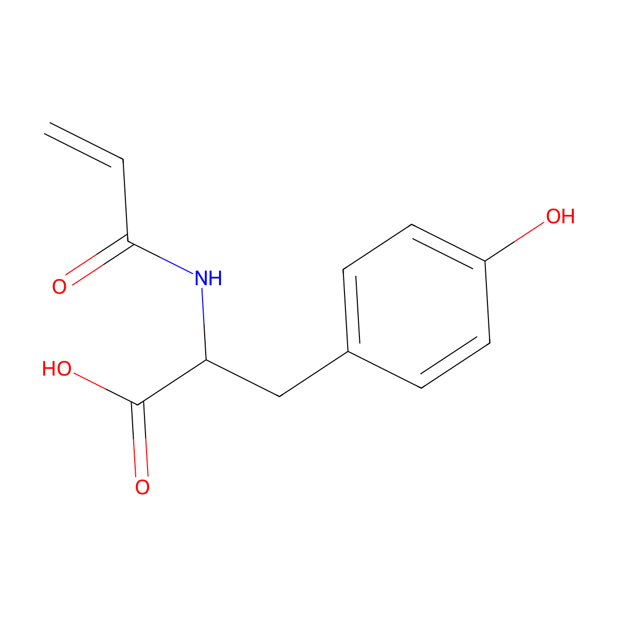 (2S)-3-(4-hydroxyphenyl)-2-(prop-2-enamido)propanoic acid molecular structure, CAS 192705-88-7