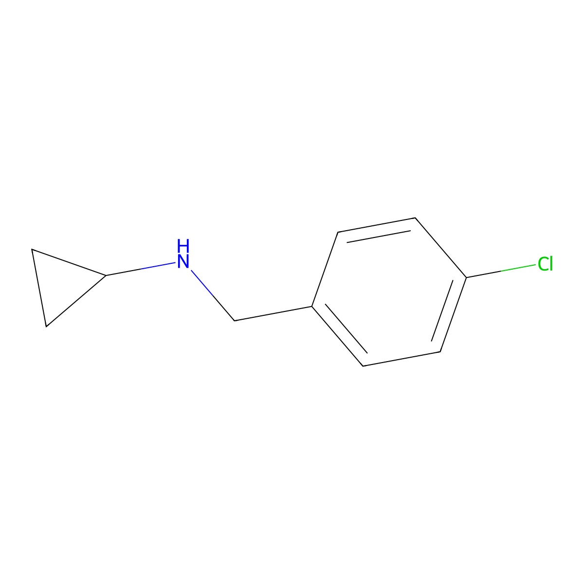 N-((4-chlorophenyl)methyl)cyclopropanamine molecular structure, CAS 19271-24-0
