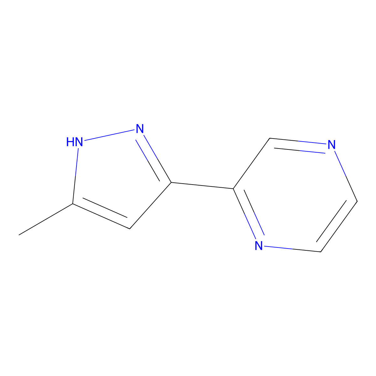 2-(5-methyl-1H-pyrazol-3-yl)pyrazine molecular structure, CAS 192711-19-6