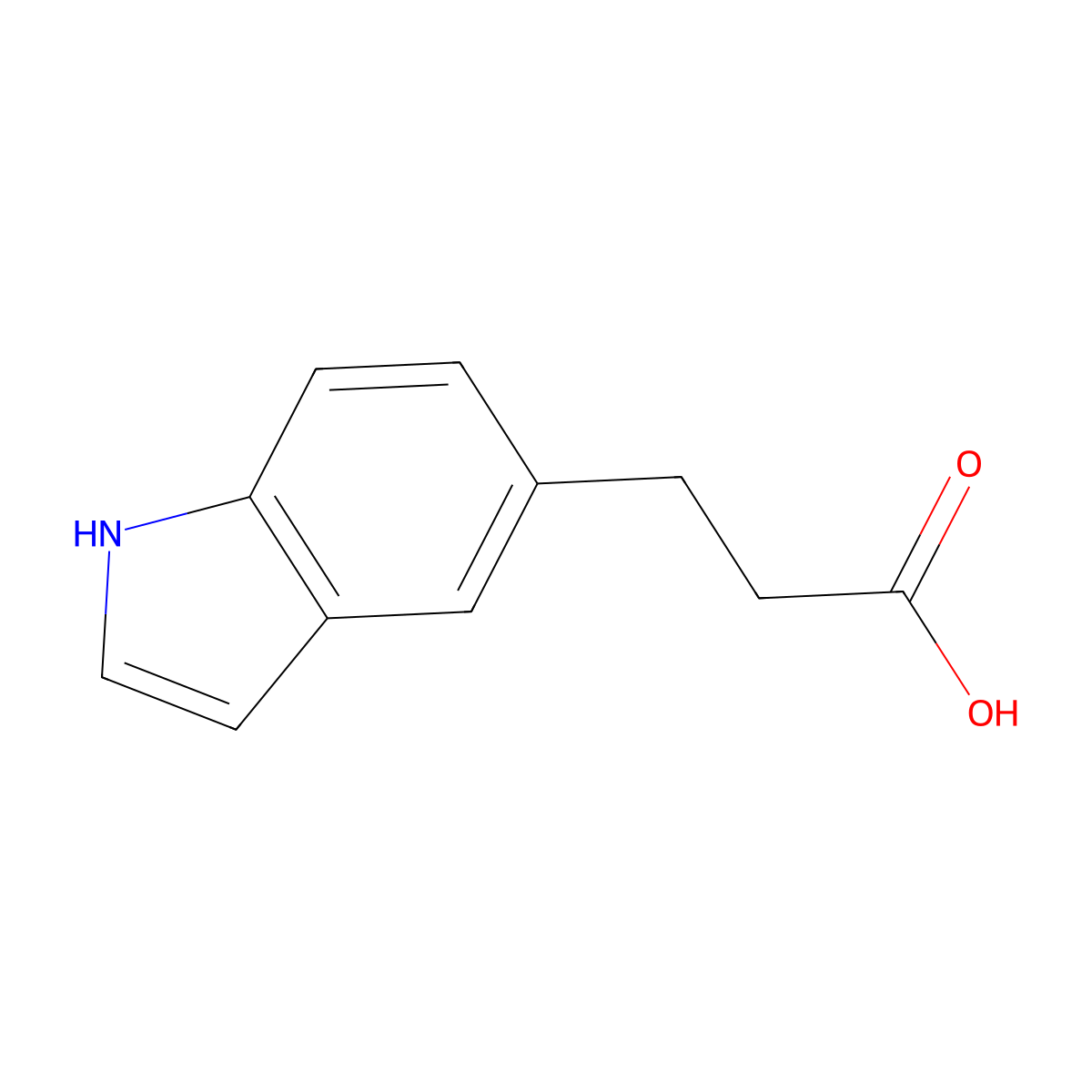 3-(1H-indol-5-yl)propanoic acid molecular structure, CAS 192717-19-4
