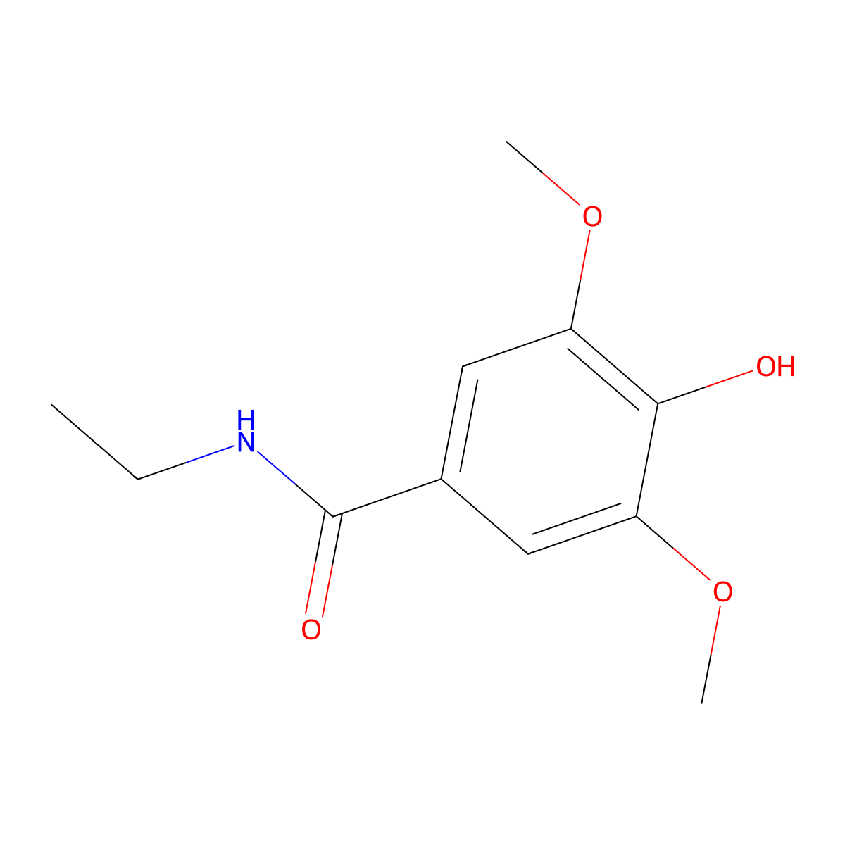 Benzamide, N-ethyl-4-hydroxy-3,5-dimethoxy- molecular structure, CAS 192724-37-1