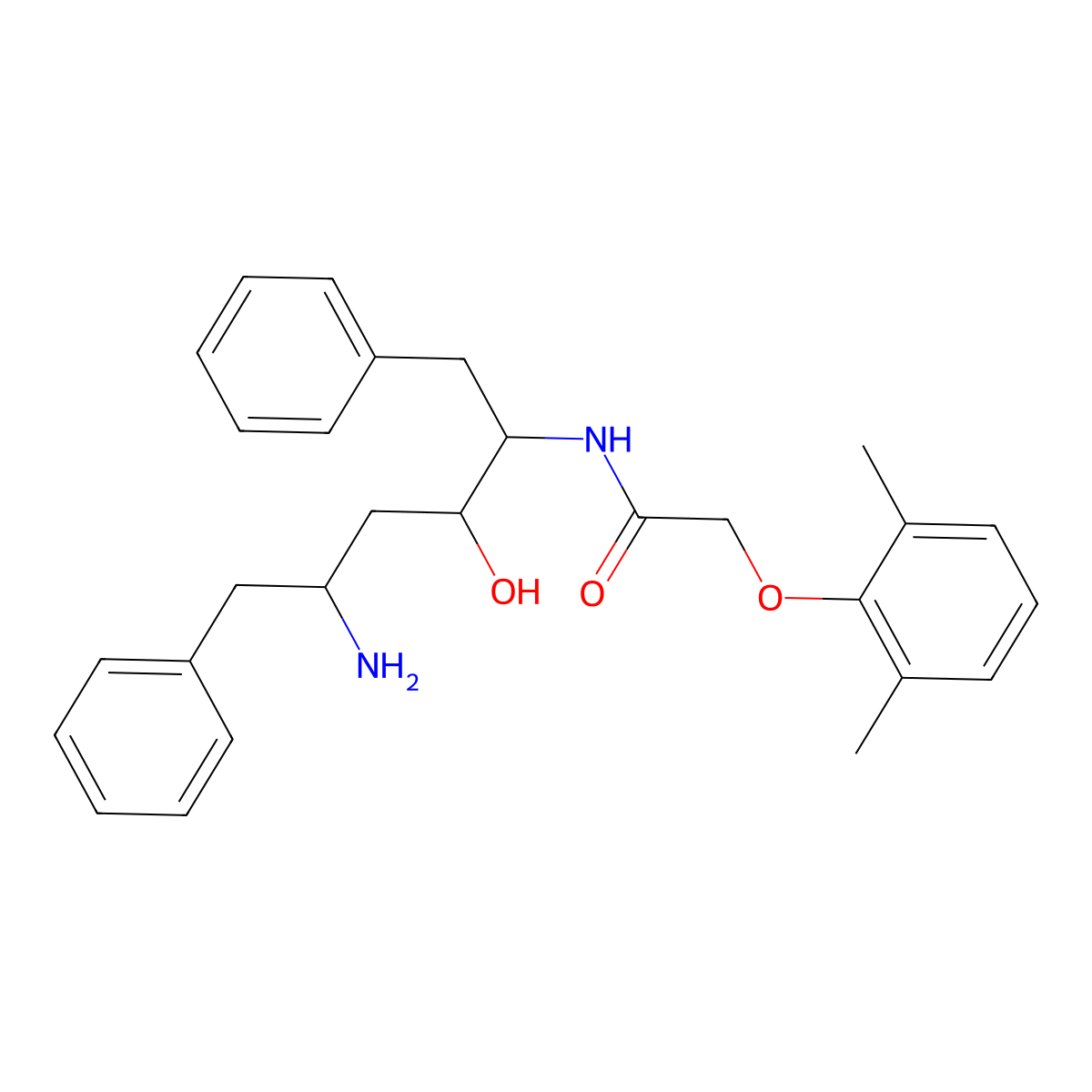 N-((2S,3S,5S)-5-Amino-3-hydroxy-1,6-diphenylhexan-2-yl)-2-(2,6-dimethylphenoxy)acetamide molecular structure, CAS 192725-49-8