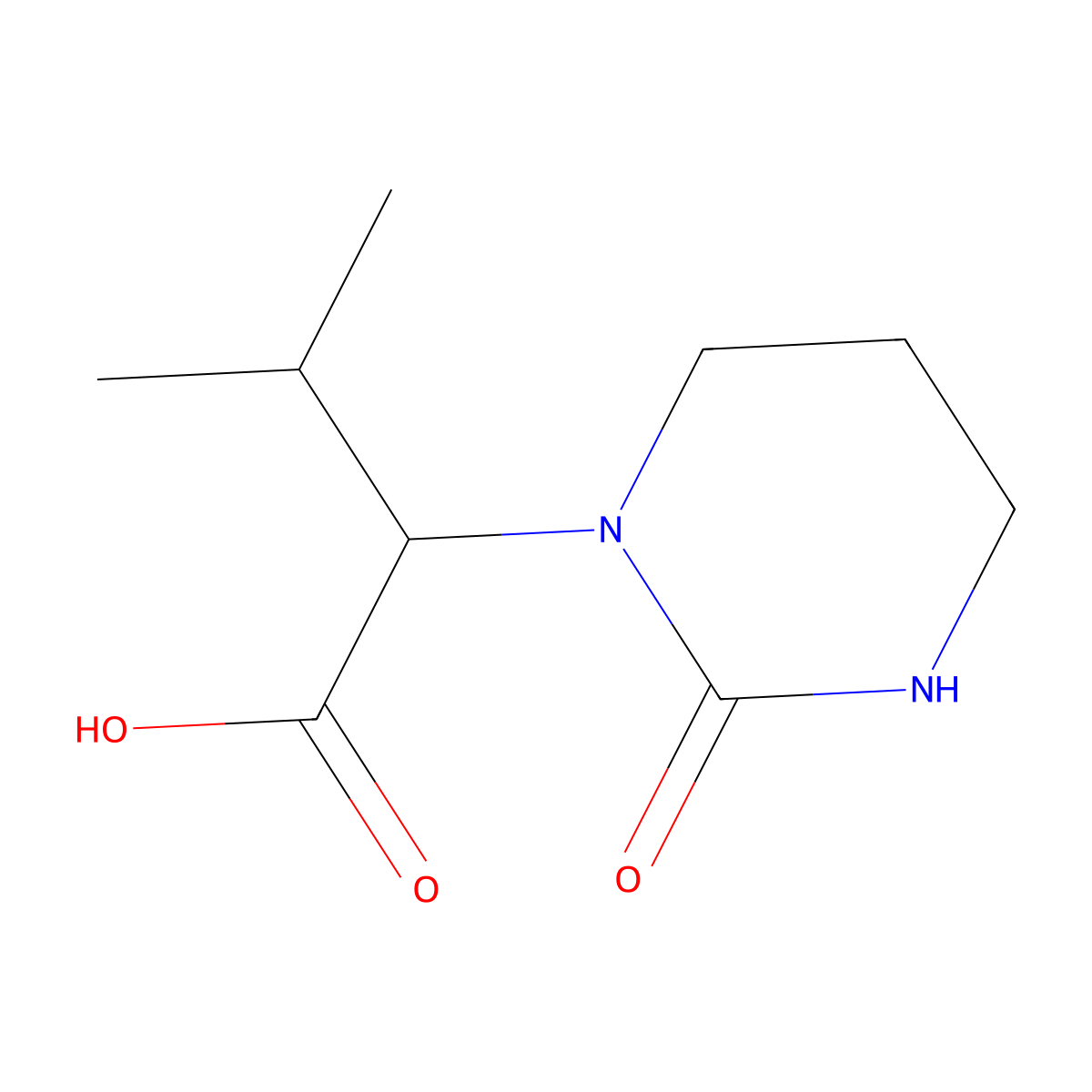 (S)-3-methyl-2-(2-oxotetrahydropyrimidine-1-yl)butyric acid molecular structure, CAS 192725-50-1
