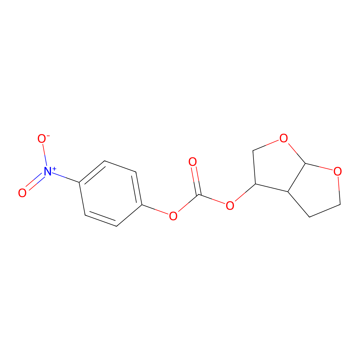 (3R,3alphaS,6alphaR)-Hexahydrofuro(2,3-beta)furan-3-yl-4-nitrophenyl carbonate molecular structure, CAS 192725-55-6
