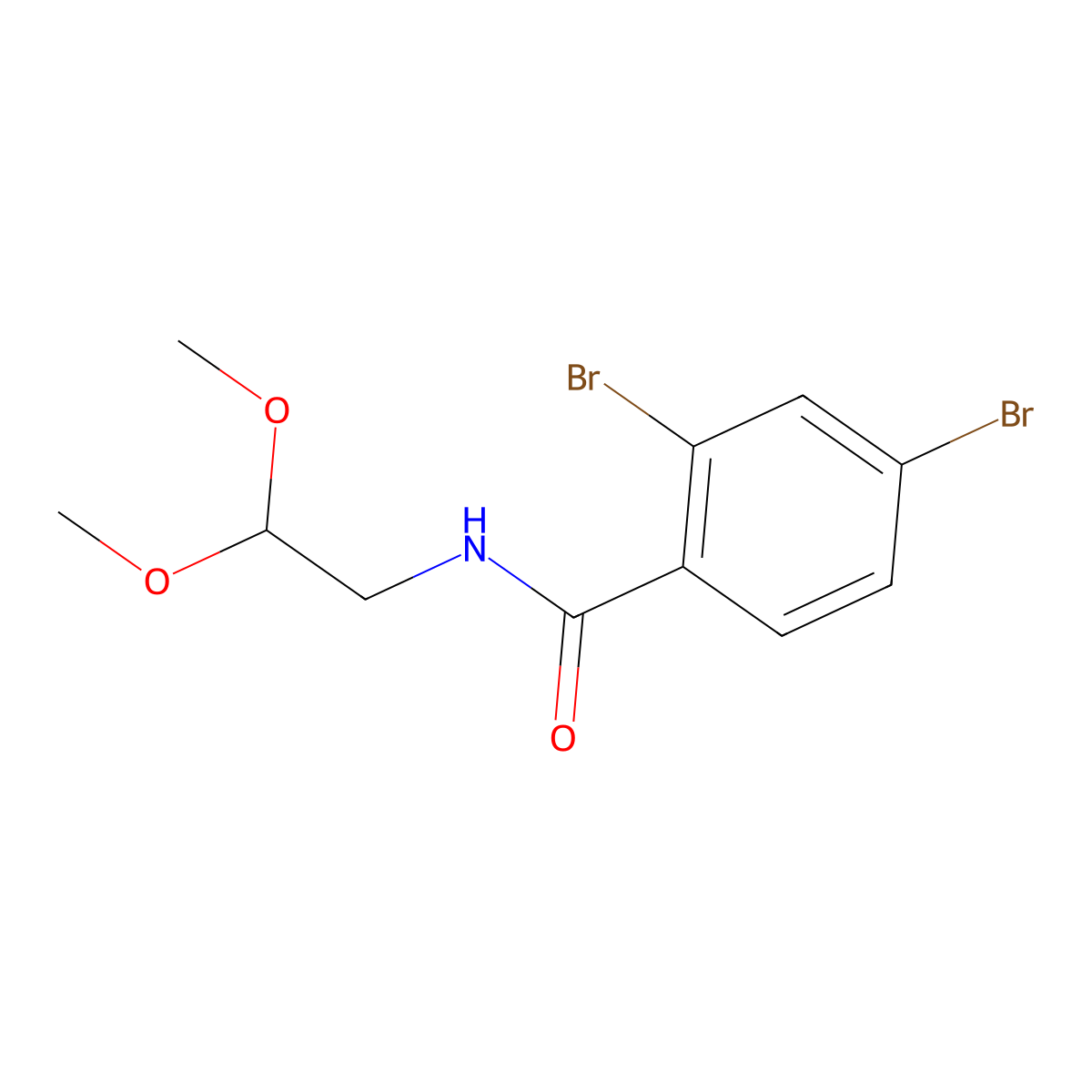 2,4-Dibromo-N-(2,2-dimethoxyethyl)benzamide molecular structure, CAS 1927483-54-2
