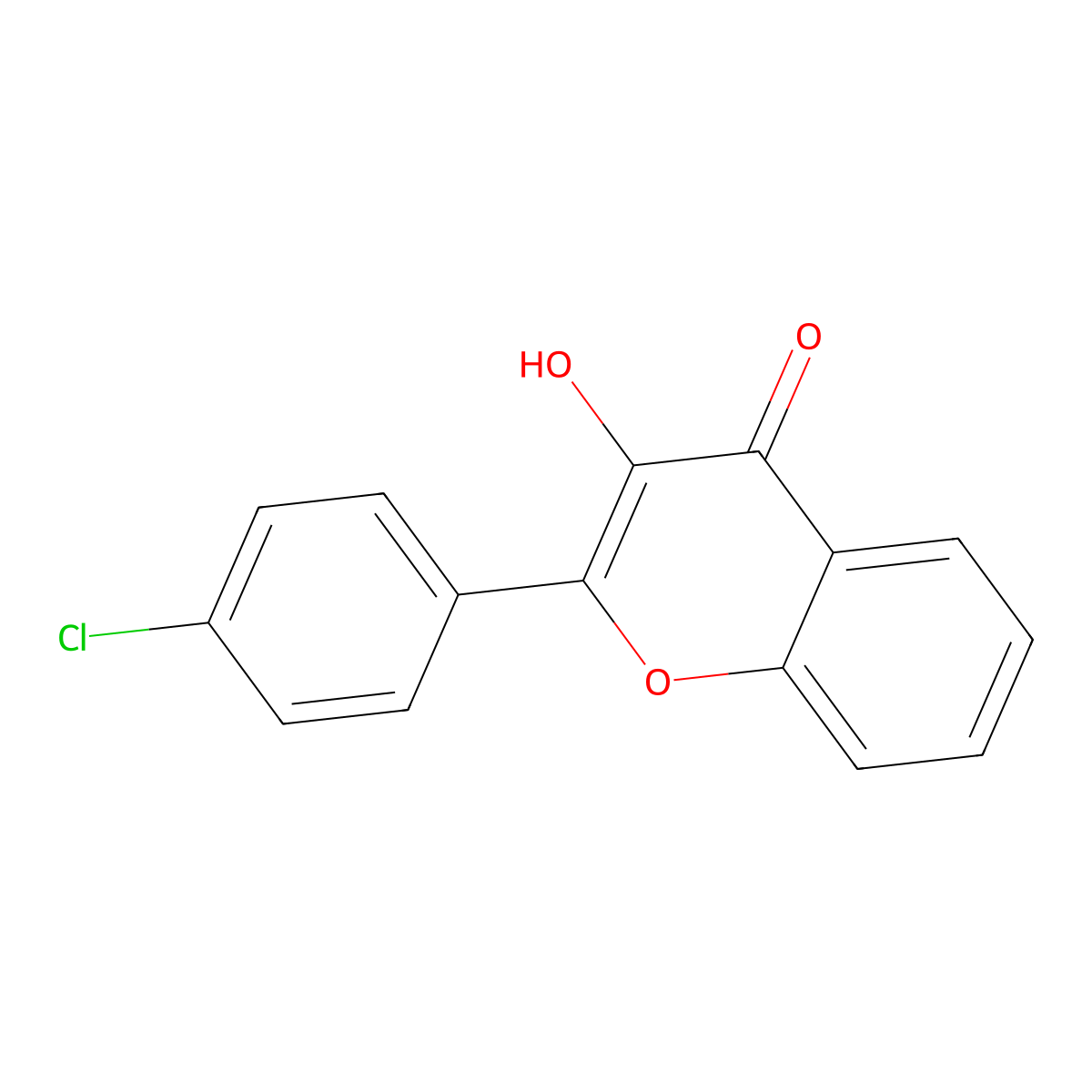 2-(4-chlorophenyl)-3-hydroxy-4H-chromen-4-one molecular structure, CAS 19275-70-8