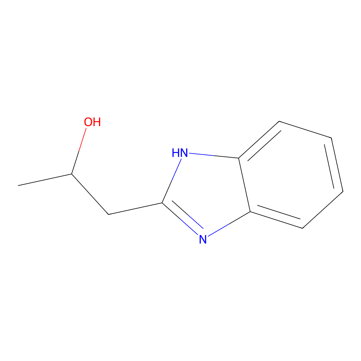 alpha-Methyl-1H-benzimidazole-2-ethanol molecular structure, CAS 19275-89-9