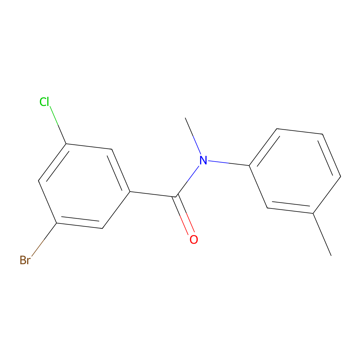 3-Bromo-5-chloro-N-methyl-N-(3-methylphenyl)benzamide molecular structure, CAS 1927557-98-9