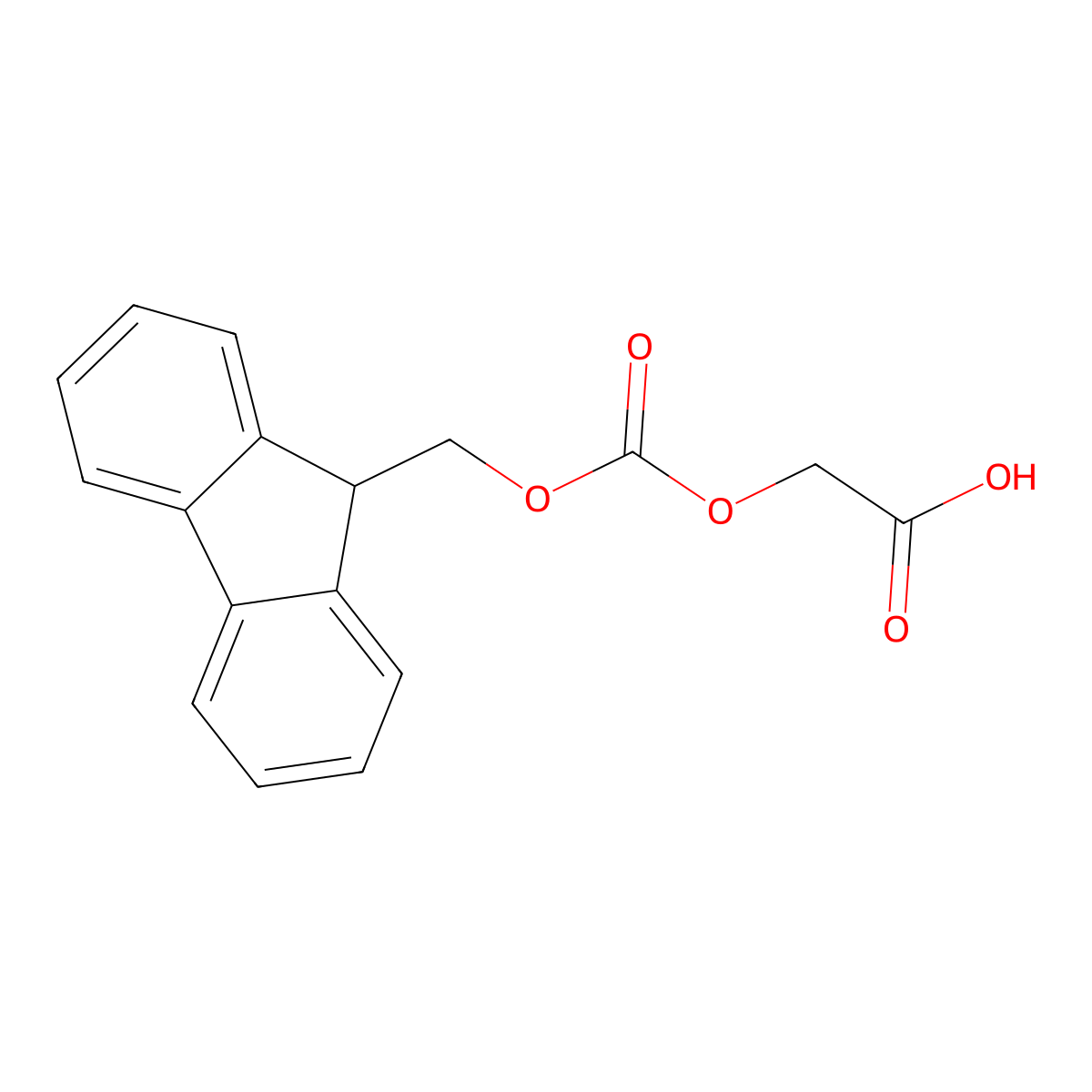 2-((((9H-Fluoren-9-yl)methoxy)carbonyl)oxy)acetic acid molecular structure, CAS 192758-18-2
