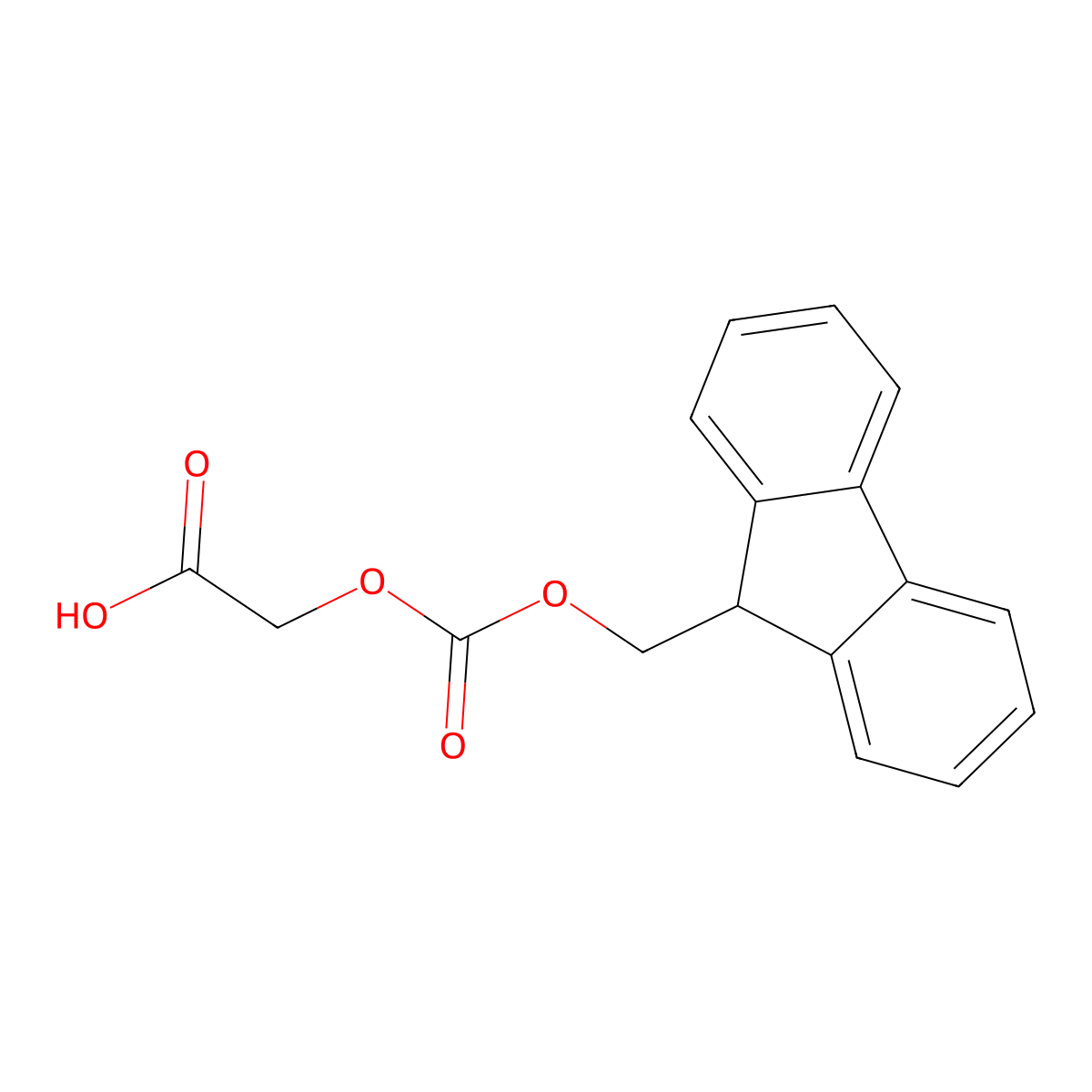 2-((((9H-Fluoren-9-yl)methoxy)carbonyl)oxy)acetic acid molecular structure, CAS 192758-18-2