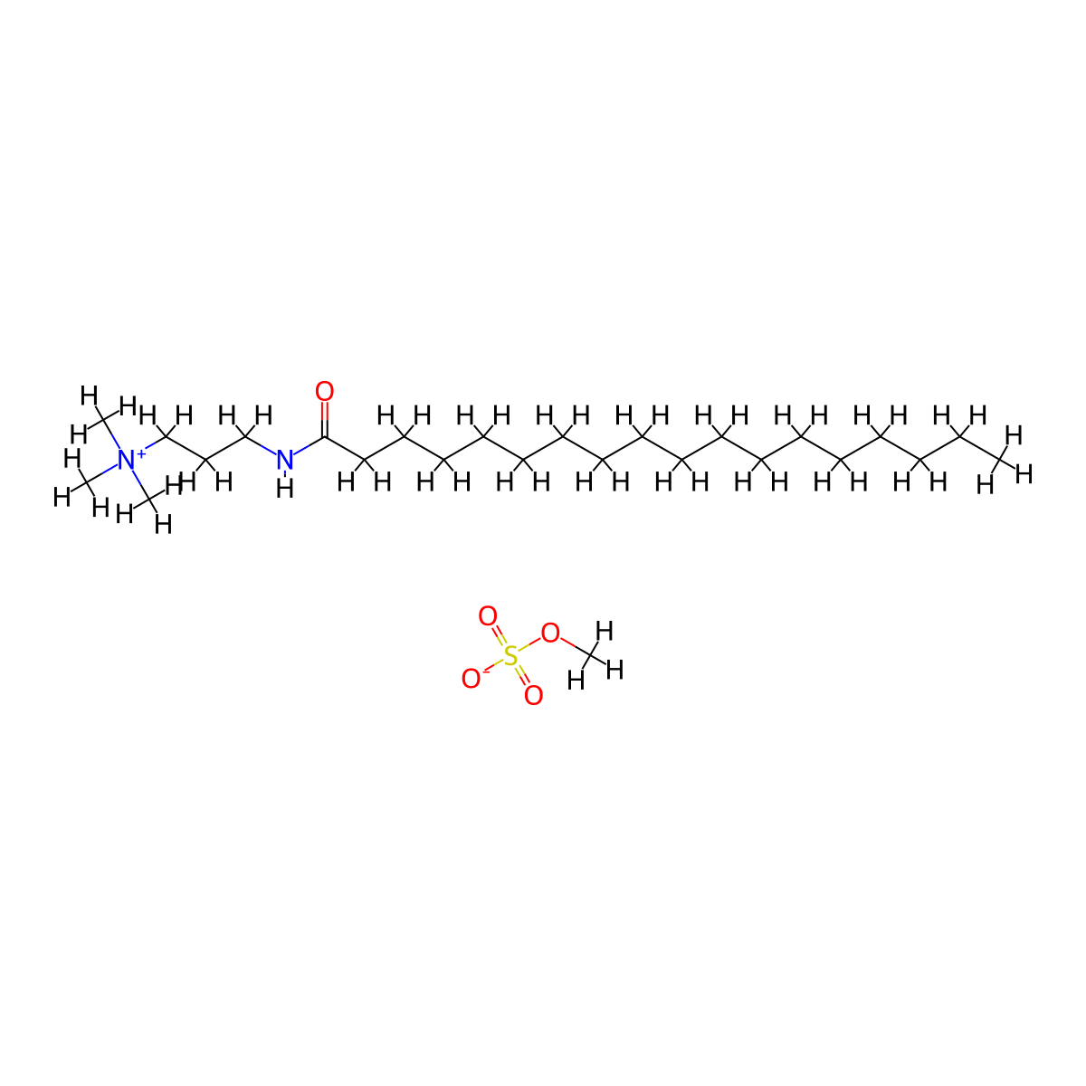 Stearamidopropyl trimonium methosulfate molecular structure, CAS 19277-88-4