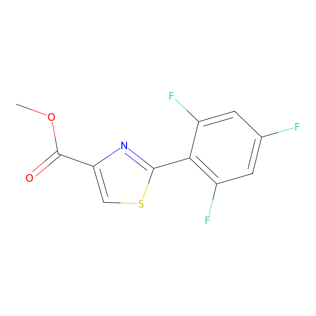 Methyl 2-(2,4,6-Trifluorophenyl)thiazole-4-carboxylate molecular structure, CAS 1927749-27-6