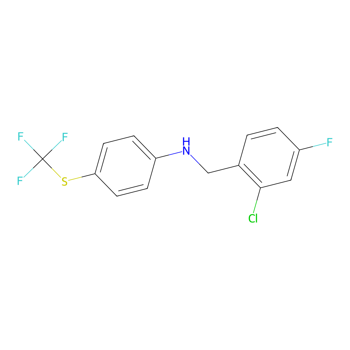 N-[(2-chloro-4-fluorophenyl)methyl]-4-[(trifluoromethyl)sulfanyl]aniline molecular structure, CAS 1927799-47-0