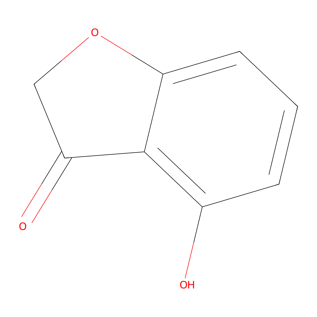 4-Hydroxybenzofuran-3(2H)-one molecular structure, CAS 19278-81-0