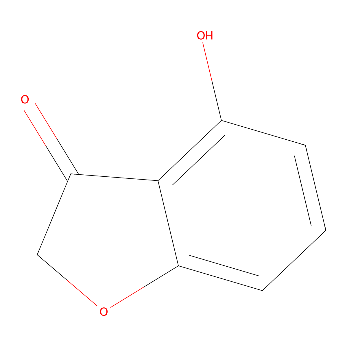4-Hydroxybenzofuran-3(2H)-one molecular structure, CAS 19278-81-0