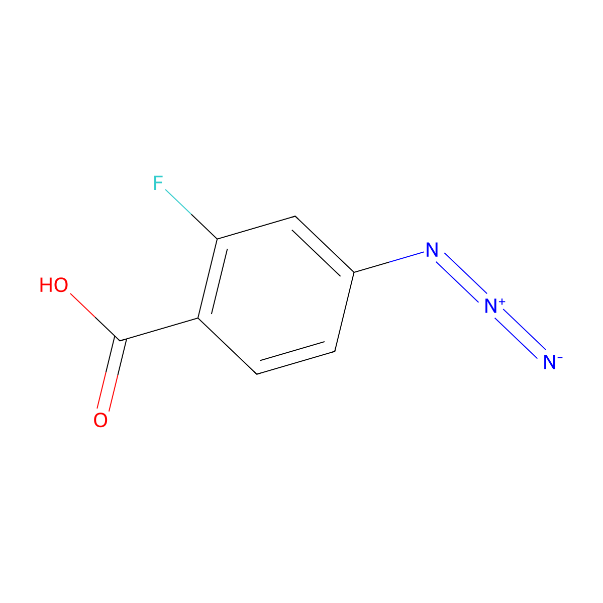 4-Azido-2-fluorobenzoic acid molecular structure, CAS 1927834-70-5