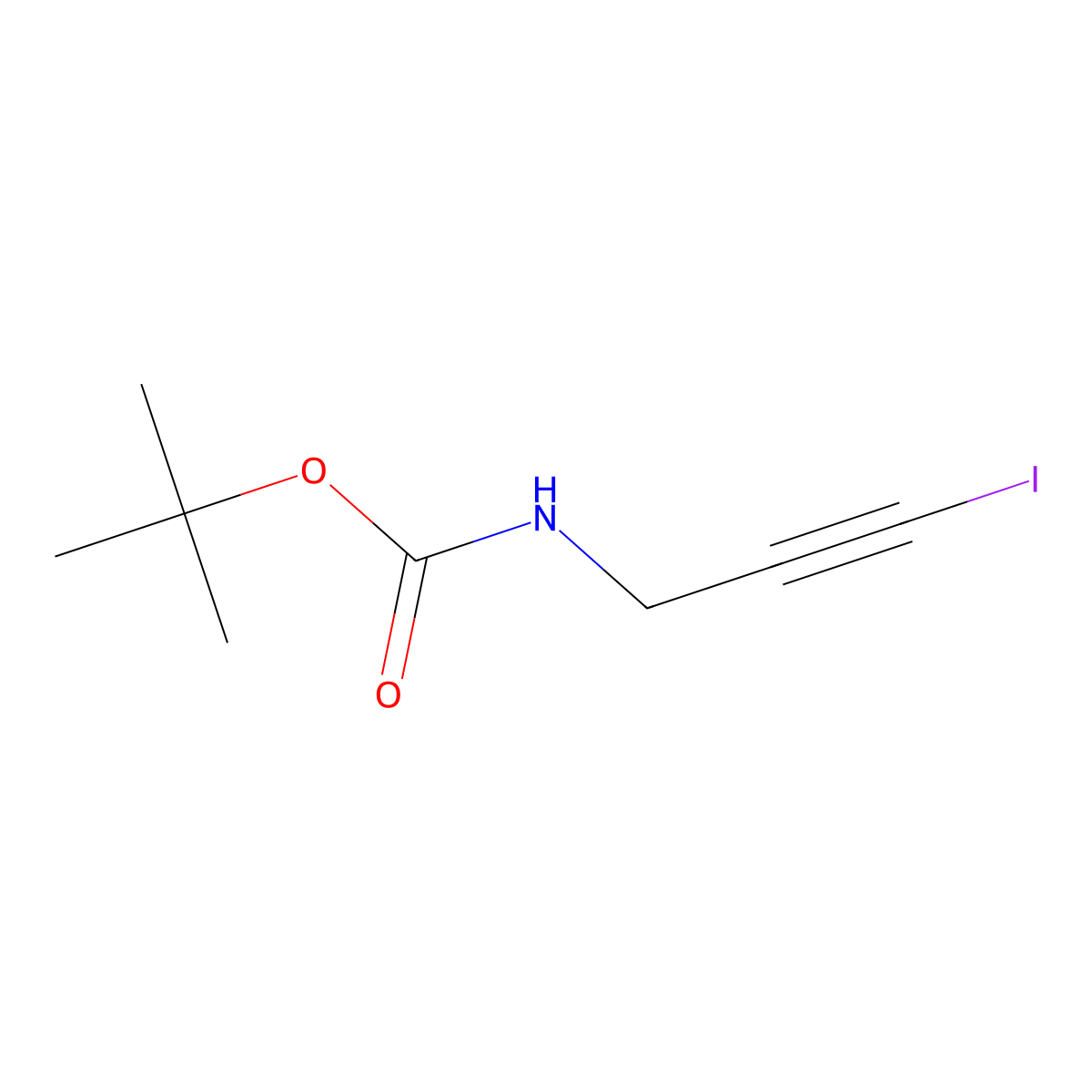 tert-Butyl (3-iodoprop-2-yn-1-yl)carbamate molecular structure, CAS 1927859-34-4
