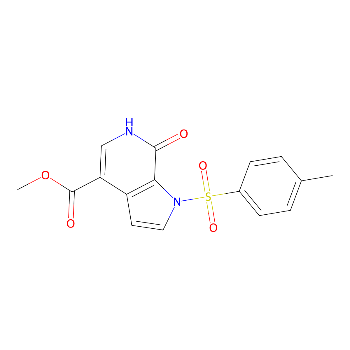 Methyl 7-oxo-1-tosyl-6,7-dihydro-1H-pyrrolo[2,3-C]pyridine-4-carboxylate molecular structure, CAS 1927862-71-2