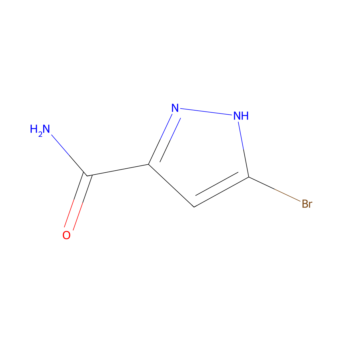 5-Bromo-1H-pyrazole-3-carboxamide molecular structure, CAS 1927872-30-7