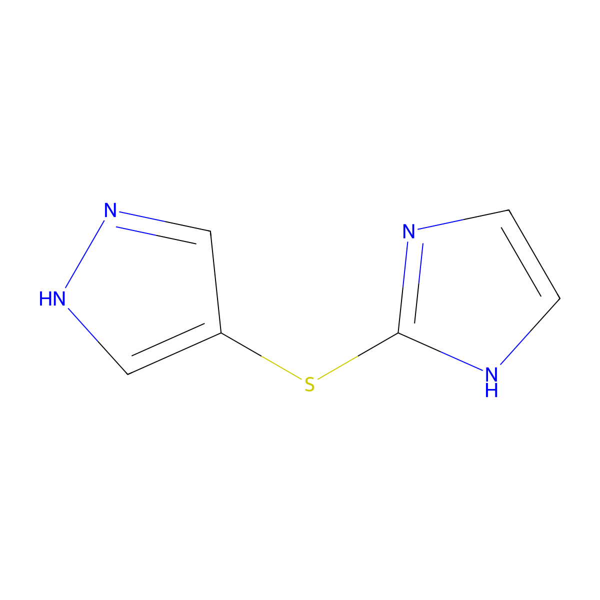 4-(1H-imidazol-2-ylsulfanyl)-1H-pyrazole molecular structure, CAS 1927872-52-3