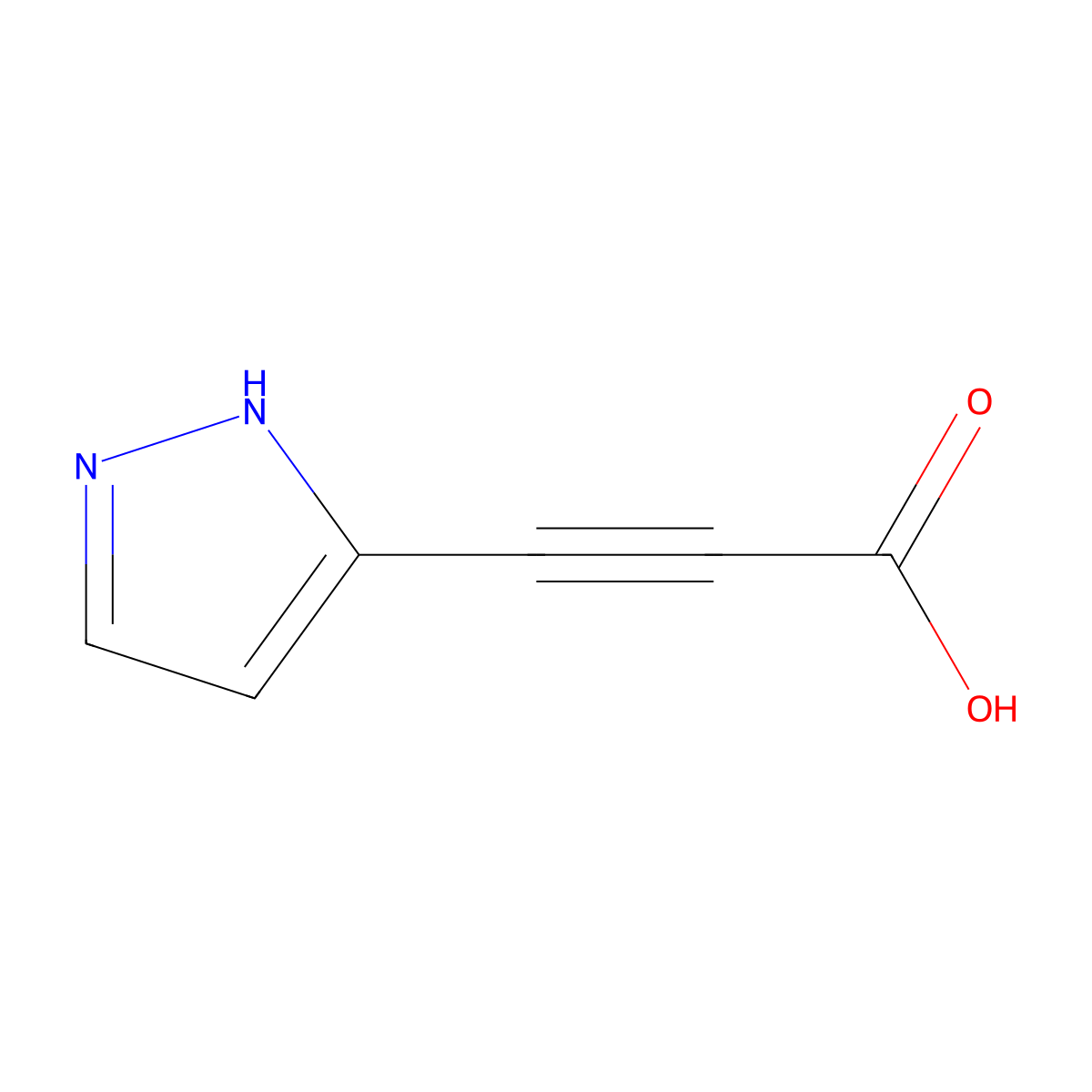 3-(1H-pyrazol-5-yl)prop-2-ynoic acid molecular structure, CAS 1927873-40-2