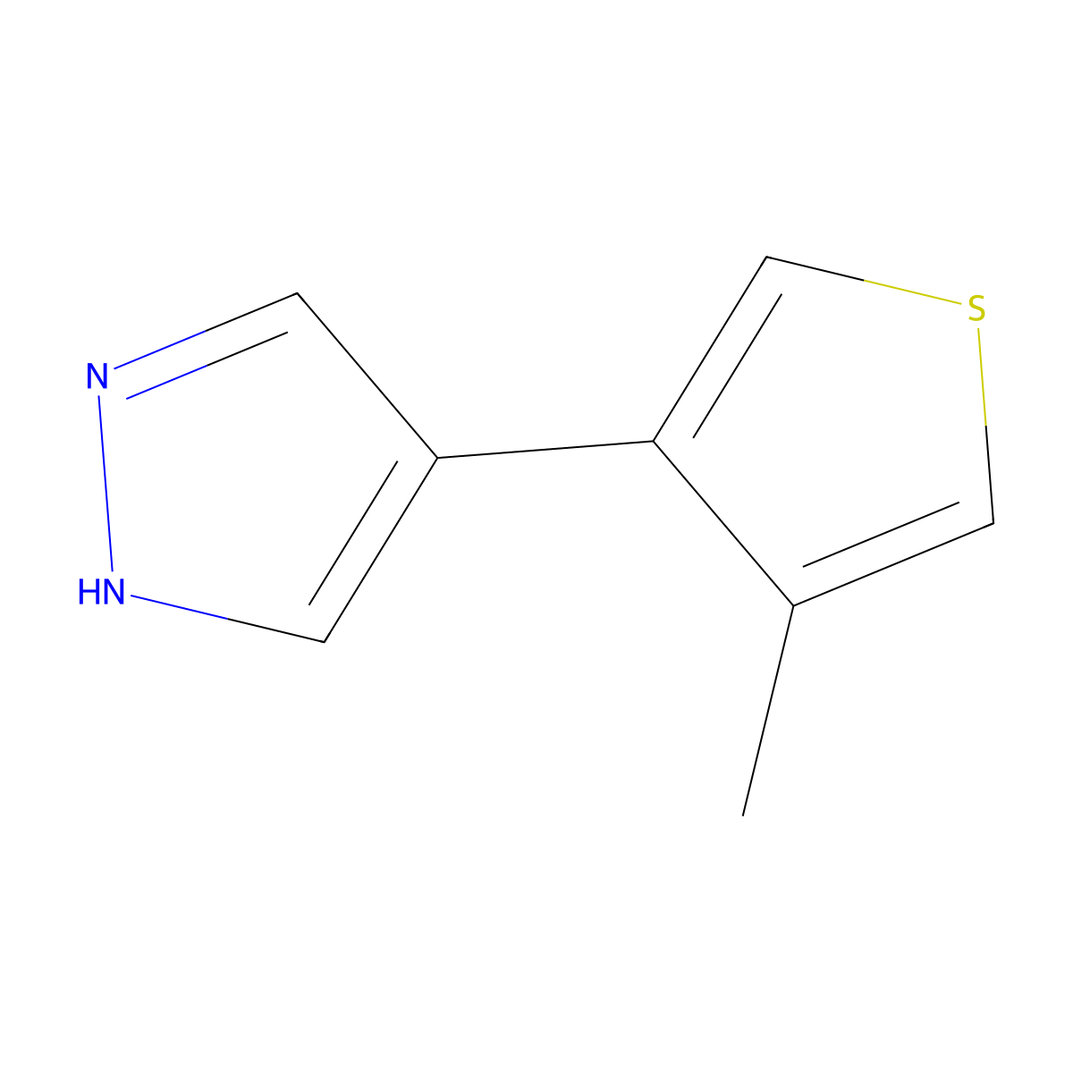 4-(4-methylthiophen-3-yl)-1H-pyrazole molecular structure, CAS 1927873-55-9